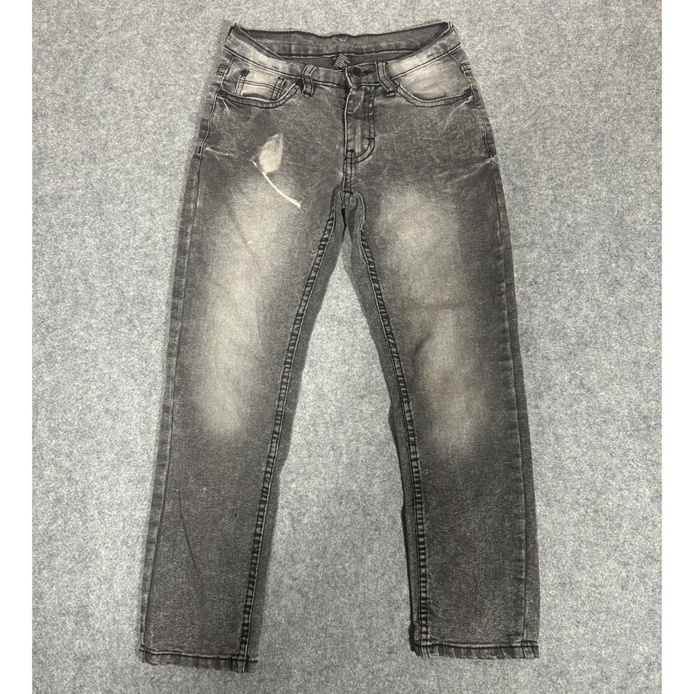 Steve's Jeans Skinny Denim Pants Size 8 Grey Acid Wash Bleached Splatter